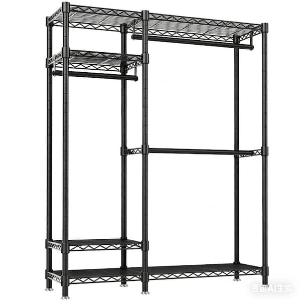 Siavonce 45 in. W x 76 in. H Portable Adjustable Wire Metal Clothes ...