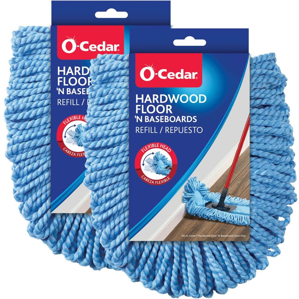 O-Cedar Hardwood Floor N Baseboard Mop Head Replacement, Machine Washable Microfiber Refill (1-Pack) 168112 COMBO1