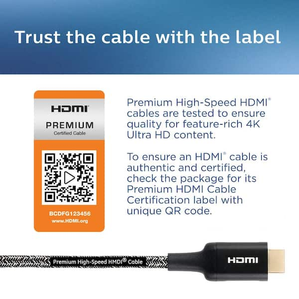 Philips 4' Elite Premium High-speed Hdmi Cable With Ethernet, 4k@60hz -  Braided : Target