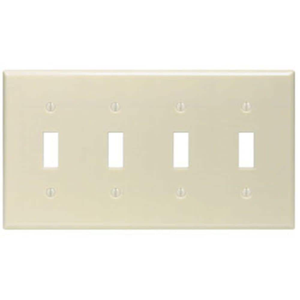 Ivory 4-Gang Standard Size Toggle Wall Plate