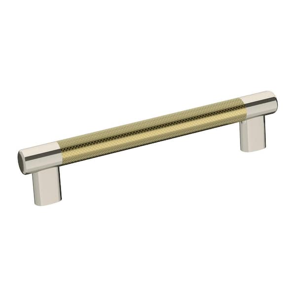 Amerock Esquire 6-5/16 in. (160mm) Modern Polished Nickel/Golden Champagne Bar Cabinet Pull