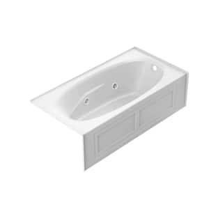 AMIGA 72 in. x 36 in. Acrylic Right-Hand Drain Rectangular Alcove Whirlpool Bathtub with Heater in White