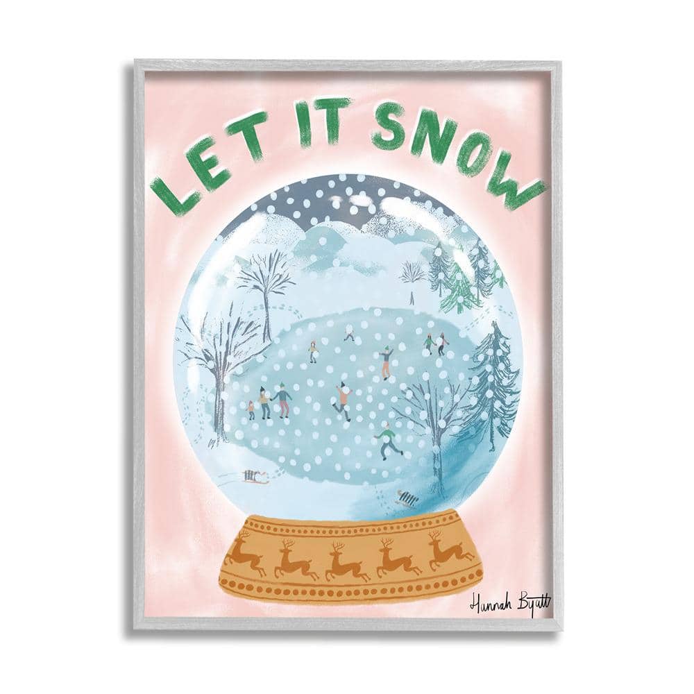 Let It Snow Globe by Hannah Byatt 1-Piece Framed Graphic Print People Poster Art Print 30 in. x 24 in. price history on PriceWatchPro