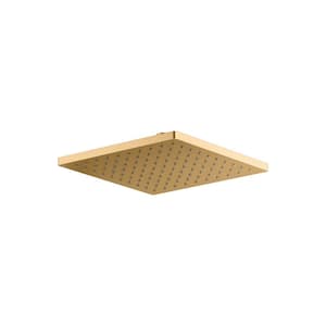 Honesty 1-Spray Patterns with 1.75 GPM 10 in. Ceiling Mount Fixed Shower Head in Vibrant Brushed Moderne Brass