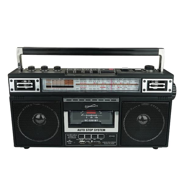 4 Band Radio Speaker & Cassette Player With Bluetooth in Black