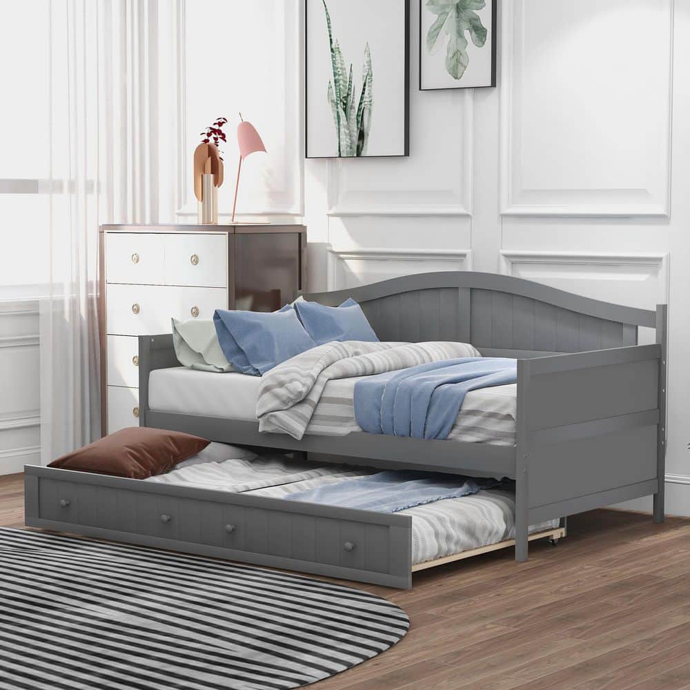 Glenn Gray Wood Frame Twin Size Daybed with Trundle price history on PriceWatchPro