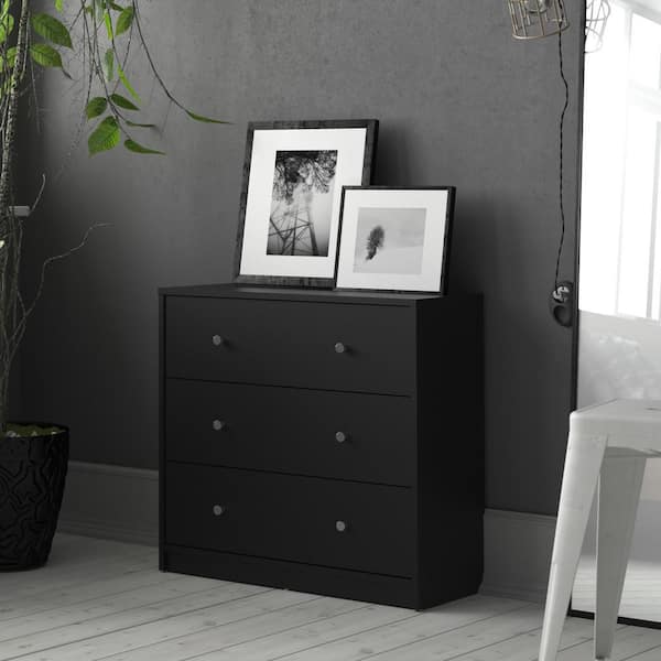 Portland 3-Drawer Black Chest