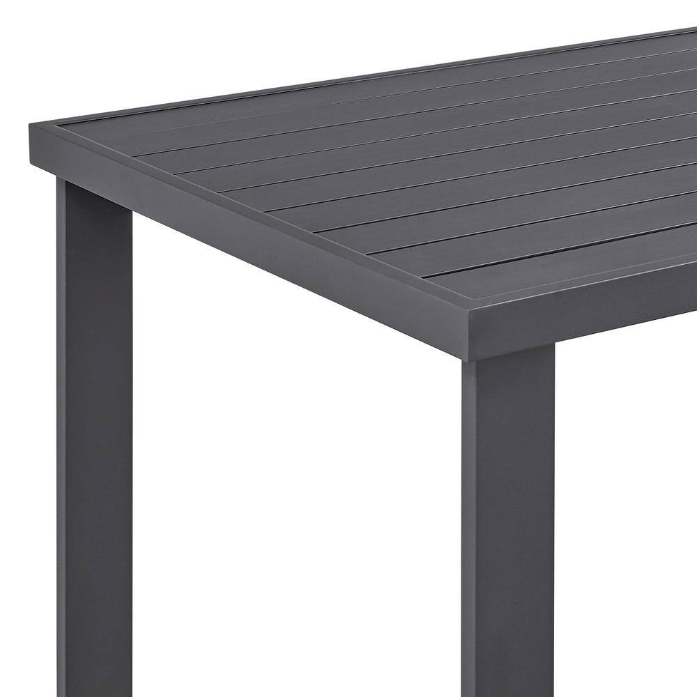 Argiope Dark Gray Aluminum Rectangular Bar Height Outdoor Dining Table