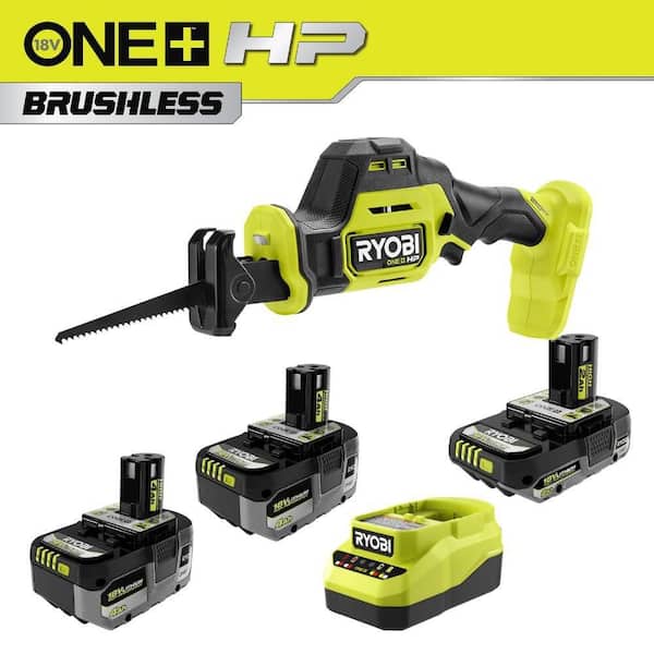 ONE+ 18V HIGH PERFORMANCE Kit w/ (2) 4.0 Ah Batteries, 2.0 Ah Battery, Charger, & FREE ONE+ HP 18V One-Handed Recip Saw