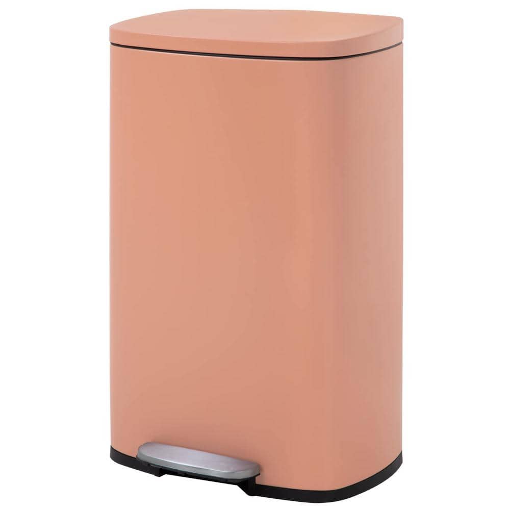 13 gal. Pink Step-On Stainless Steel Trash Can