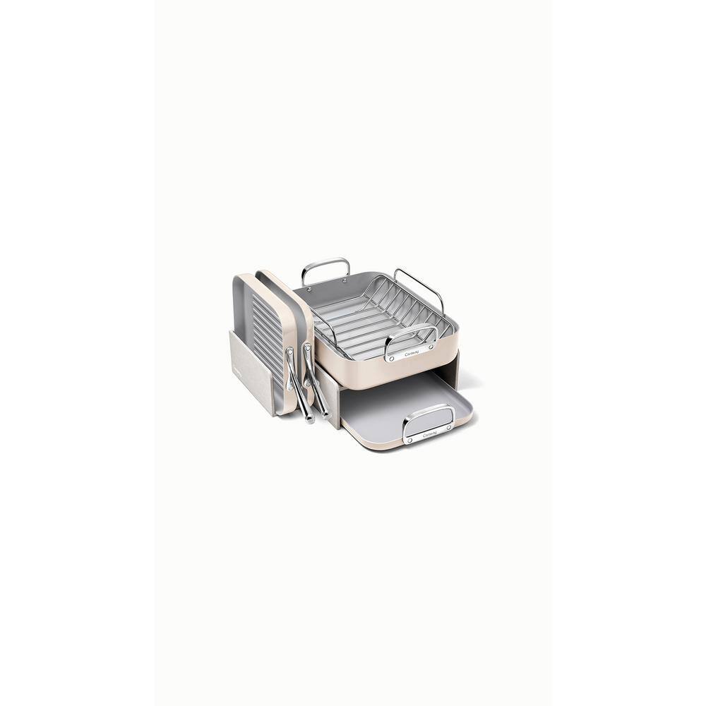 Cream Stainless Steel Non-Stick Square Cookware Set