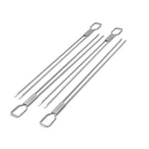 Dual Prong Stainless Steel Skewers 4-Piece Cooking Accessory