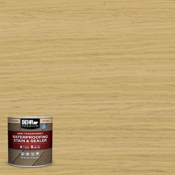 BEHR PREMIUM 8 oz. #ST-139 Colonial Yellow Semi-Transparent Waterproofing Exterior Wood Stain and Sealer Sample