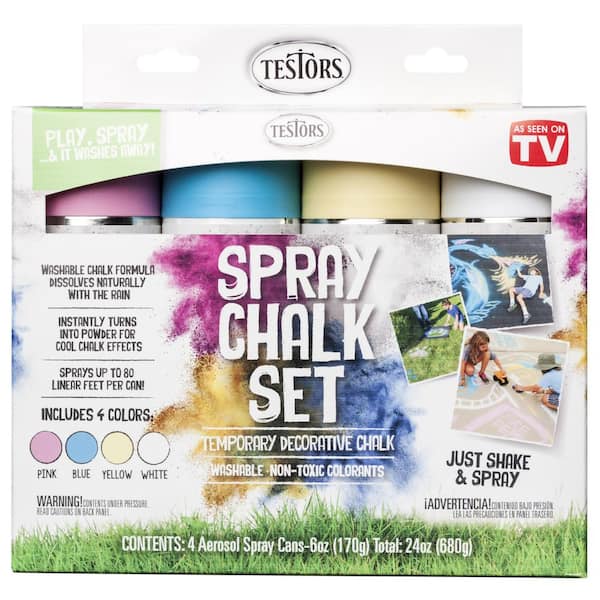 Testors Spray Chalk 6 oz. Spray 4 Color Kit