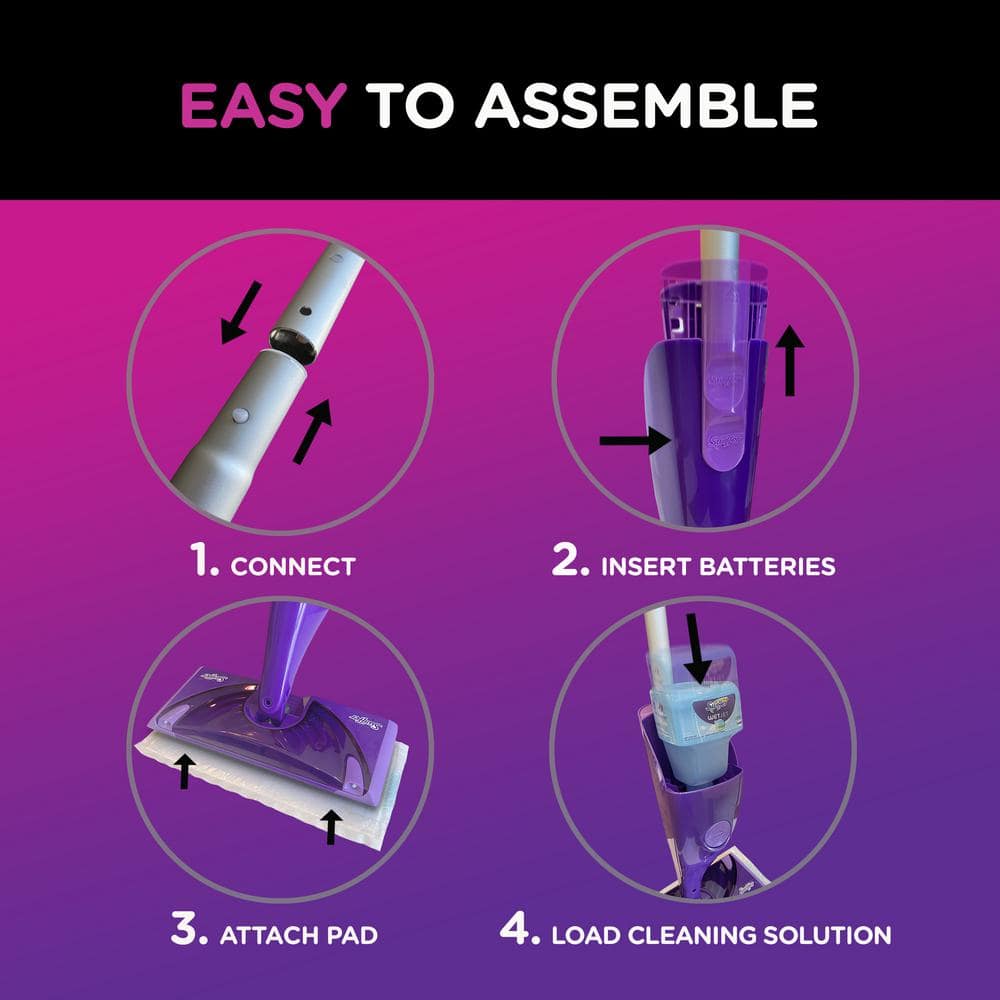 Swiffer WetJet Purple Spray Mop Kit with Pads and Solution