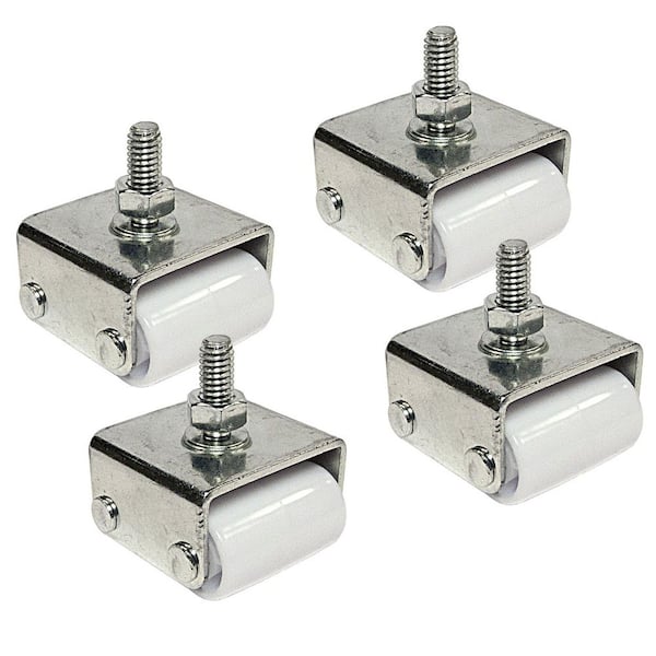 Richelieu Hardware 7/8 in. (22 mm) Zinc and White Fixed Stem Caster with 253 lb. Load Rating (4-Pack)