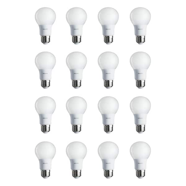 Philips 40-Watt Equivalent A19 Non-Dimmable Energy Saving LED Light Bulb Soft White (2700K) (16-Pack)