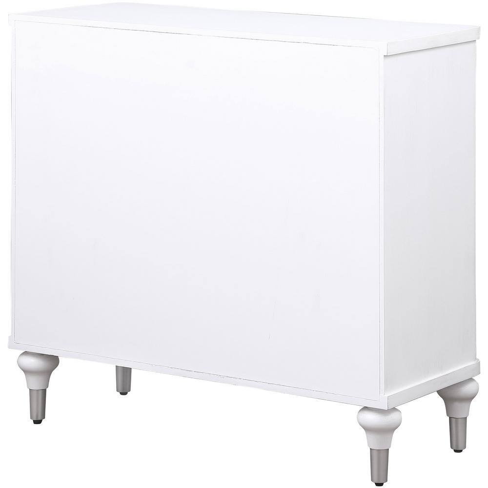 White Coastal 2-Door Accent Cabinet with Adjustable Shelving