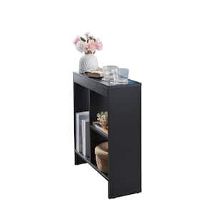 SignatureHome Landale 20 in. W Black Finish Rectangle Top Wood End Table With 2 Cup Holders. (8Lx20Wx24H)