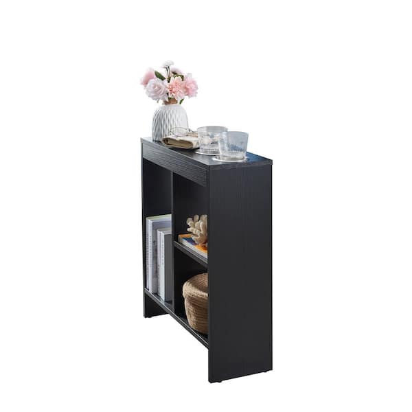 Signature Home SignatureHome Landale 20 in. W Black Finish Rectangle Top Wood End Table With 2 Cup Holders. (8Lx20Wx24H)