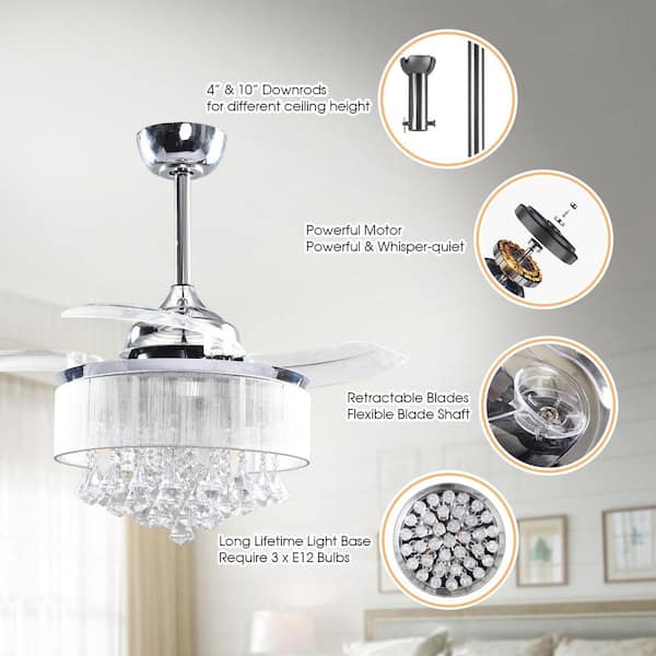 Parrot Uncle Broxburne 36 in. Indoor Chrome Downrod Mount