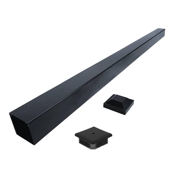 52 in. x 3 in. Black Aluminum Fascia Post Kit