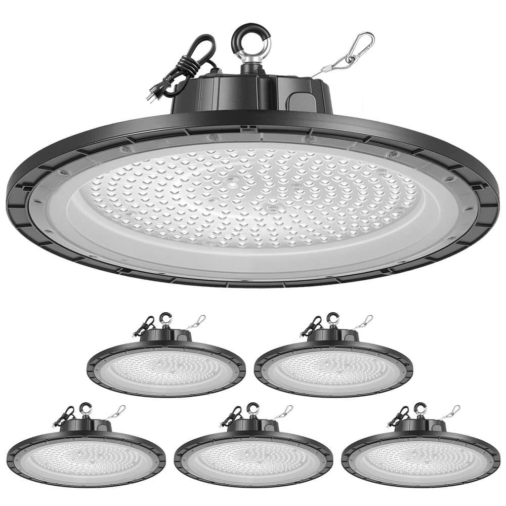 6 Pack LED High Bay Lights, 5000K 200W 30000LM Super Bright UFO LED Warehouse Shop Lights, IP65 Waterproof, Black price history on PriceWatchPro