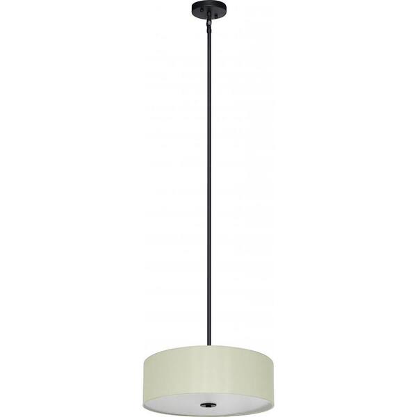 Illumine 4-Light Ebony Bronze Chandelier with Creme Silk Fabric Shade