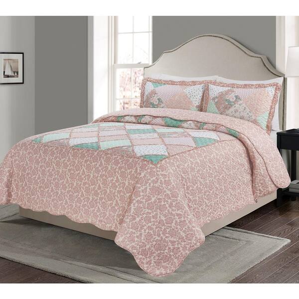 Morgan Home Mhf Home Isabelle Reversible 3-Piece Full/Queen Quilt Set