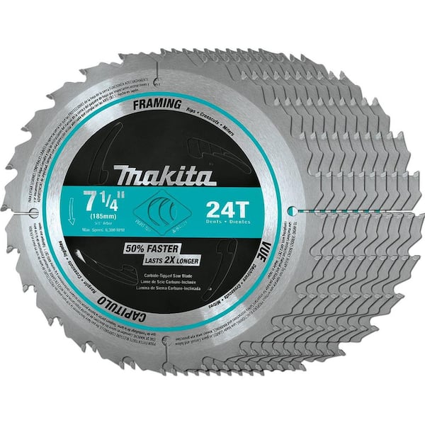 Makita 7-1/4 in. 24 TPI Carbide-Tipped Framing Blade (10-Pack)