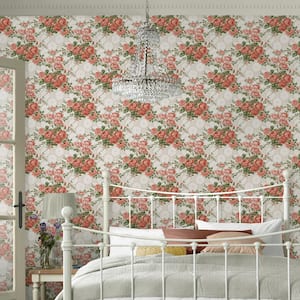 Country Roses Old Rose Pink Non-Woven Paper Removable Wallpaper