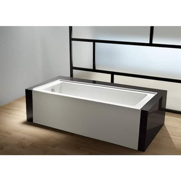 Contemporary 5 ft. Acrylic Left Hand Drain Rectangular Alcove Non-Whirlpool Bathtub in White