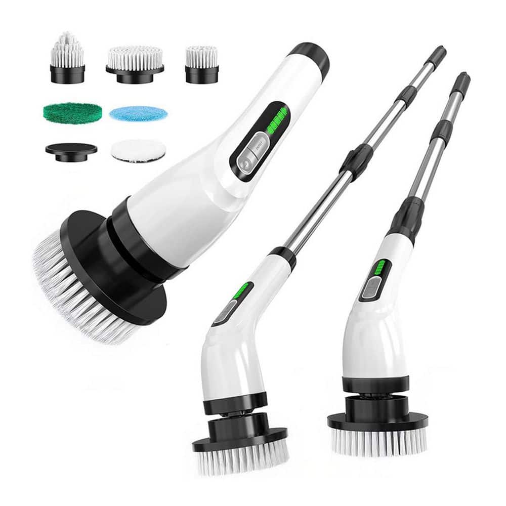 Cordless Electric Spin Scrubber with 7 Brush Heads, Telescopic Handle, IPX7 Waterproof for Bathroom Kitchen Floors Cars price history on PriceWatchPro