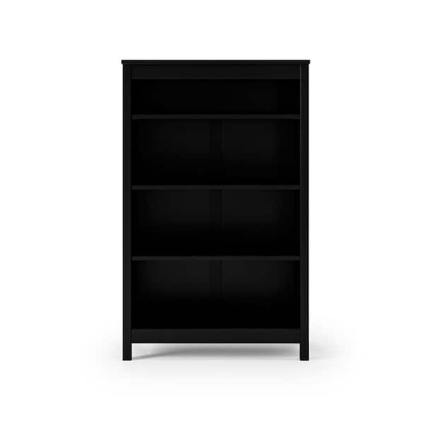 Camaflexi Classic Shaker Style Black 48 in. Tall Solid Wood Bookcase