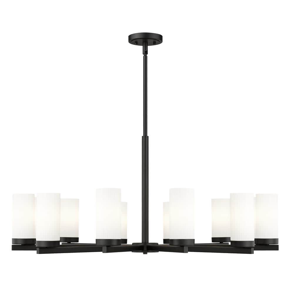 Danica 12-Light in Matte Black Chandelier with no bulbs included
