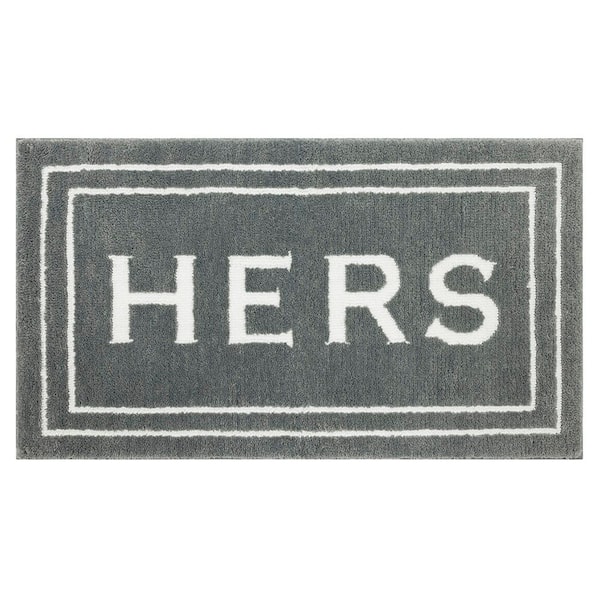 Mohawk Home Hers 20 in. x 34 in. Pewter Gray Polyester Machine Washable Bath Mat