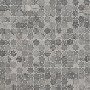 Montague Blue Oak 11.81 in. x 11.81 in. x 10mm Polished Mosaic Marble Floor and Wall Tile (9.7 sq. ft./Case)