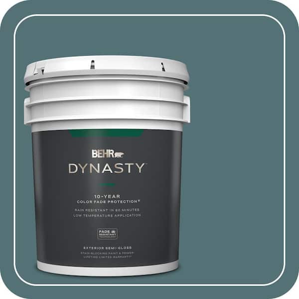 BEHR DYNASTY 5 gal. Home Decorators Collection #HDC-CL-22 Sophisticated Teal Semi-Gloss Exterior Stain-Blocking Paint & Primer