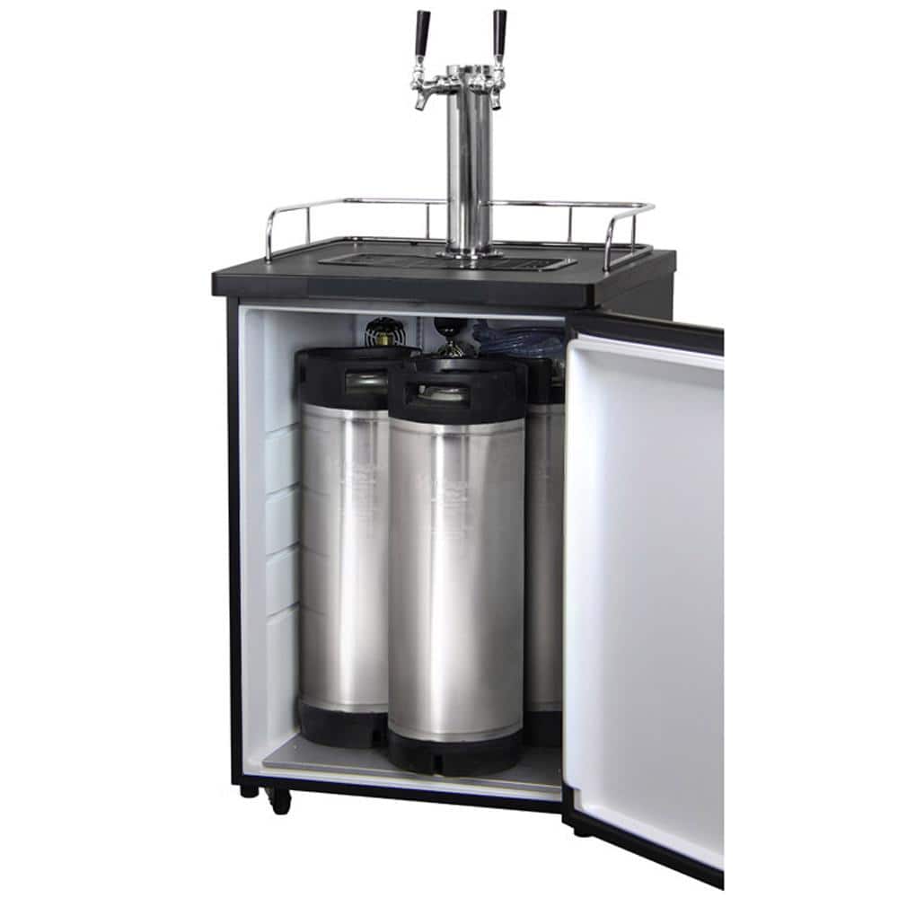 Stainless Steel Dual Tap Freestanding Kegerator with Adjustable Temperature