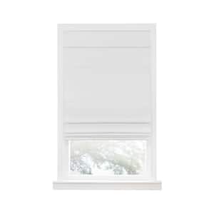 Florence White Cordless Blackout Pleated Polyester Roman Shades 29 in. W x 64 in. L