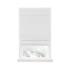 Florence White Cordless Blackout Pleated Polyester Roman Shades 31 in. W x 64 in. L