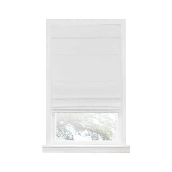 ACHIM Florence White Cordless Blackout Pleated Polyester Roman Shades 33 in. W x 64 in. L