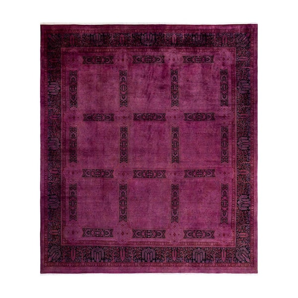 Chloe & Olivia Home Overdyed Pink 9 ft. 1 in. x 11 ft. 6 in. Wool Indoor Area Rug