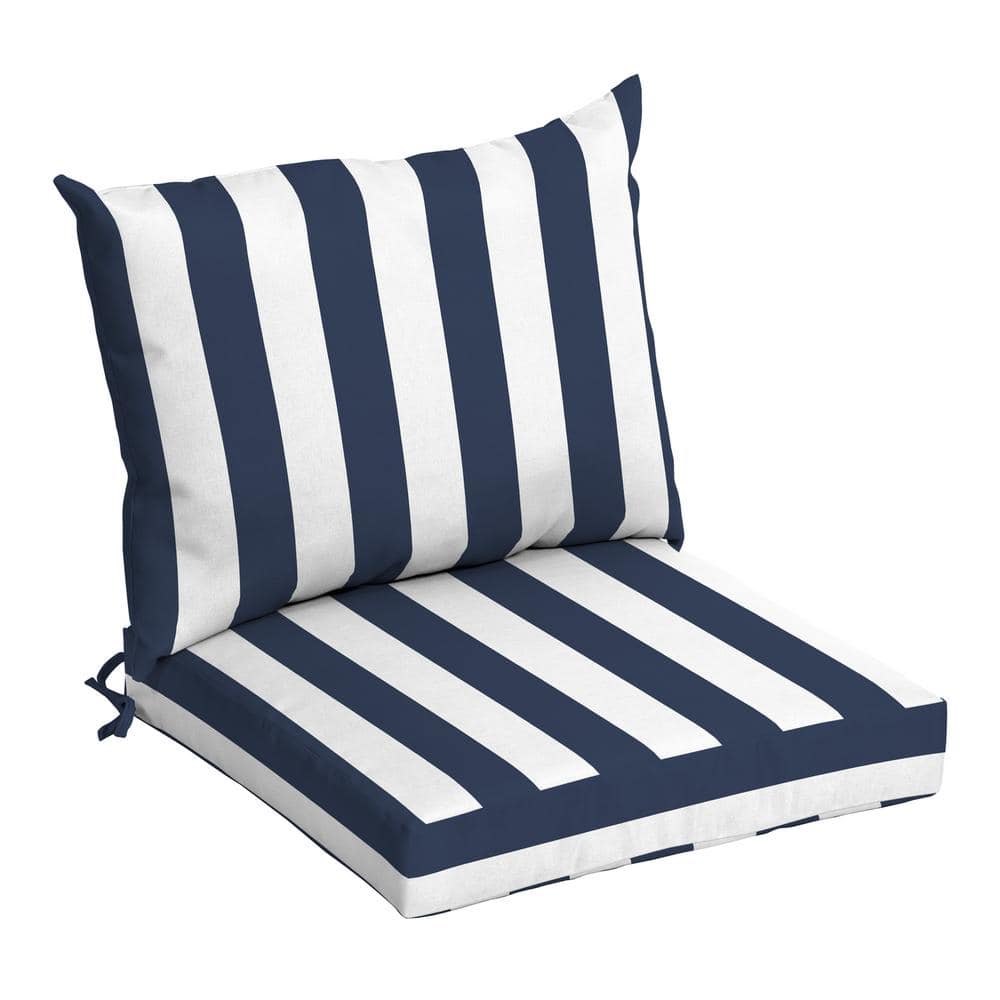 Striped outdoor sale chair cushions