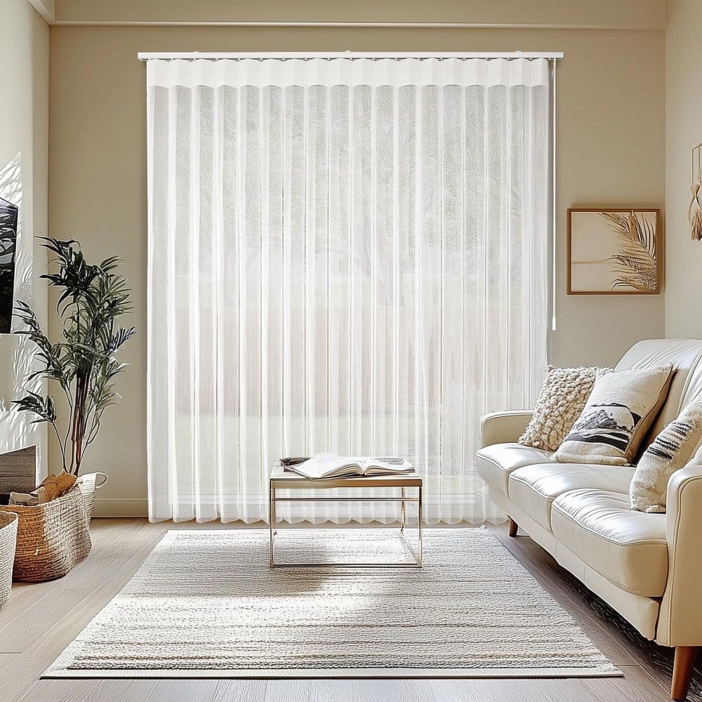 White Light Filtering Vinyl Sheer Vertical Blinds with 4 in. Slats - 78 in. W x 84 in. L price history on PriceWatchPro