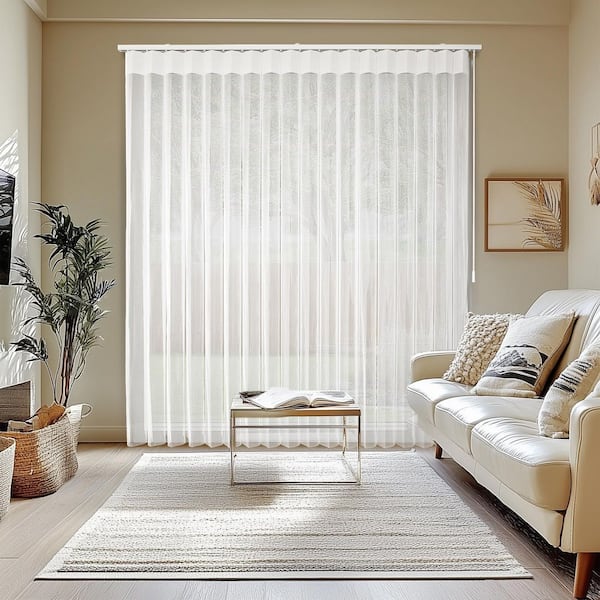 White Light Filtering Vinyl Sheer Vertical Blinds with 4 in. Slats - 78 in. W x 84 in. L