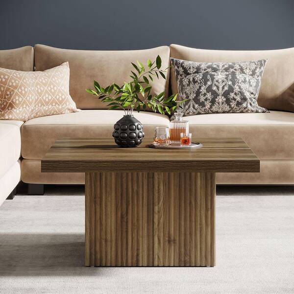 BYBLIGHT Allan 31 in. Brown Square Wood Coffee Table with BYBLIGHT Allan 31 in. Brown Square Wood Coffee Table with
