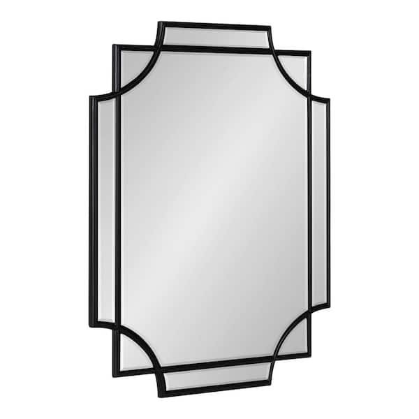 Kate and Laurel Minuette 24 in. x 18 in. Classic Rectangle Framed Black Wall Accent Mirror