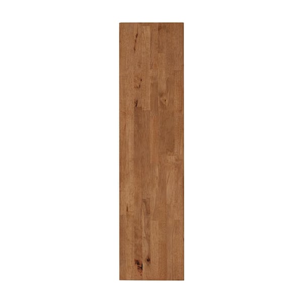 HARDWOOD REFLECTIONS Solid Wood Butcher Block Shelf 24in. W X 12in. D X 1.5in. H in Honey Stained Hevea