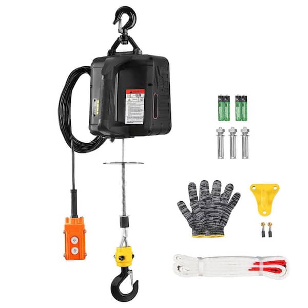 2-in.-1 1,100 lbs. Electric Hoist Winch, 1,500W Portable Power Winch Crane, 22.9 ft. Lifting Height, 13 ft./min